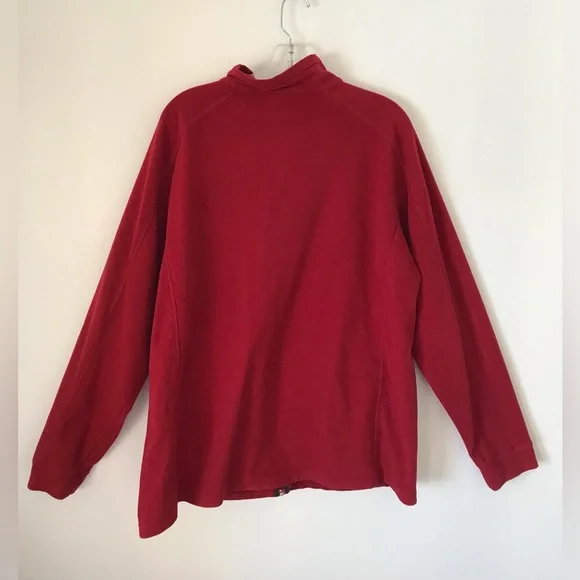 L.L. Bean fleece zip up jacket men size Large Tall Red - Picture 5 of 8
